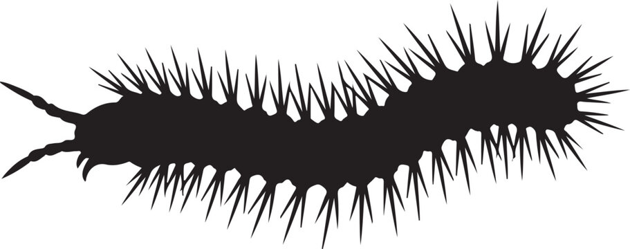 Fireworm Silhouette on White Background