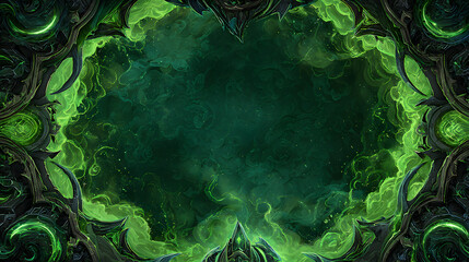 Fantasy world necromancer style background with dark arcane atmosphere and centered empty copy space