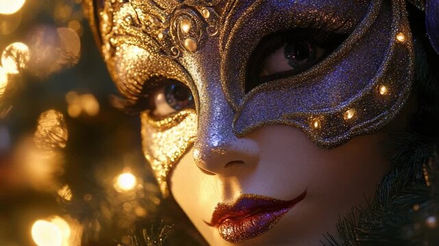 selective focus colorful decorations and floats for mardi gras parade