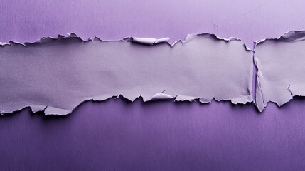 Ripped grey paper on purple background
