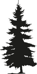 Fototapeta premium Black pine tree silhouette creating a nature graphic