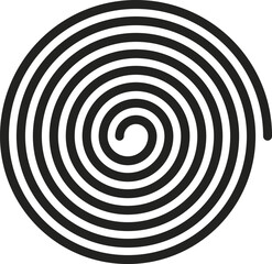Fototapeta premium Black spiral line expanding on white background