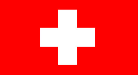 Obraz premium Switzerland national flag showing a white cross on a red background