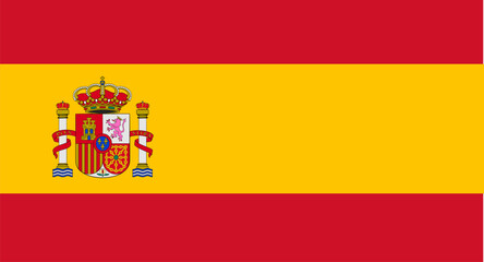 Spain national flag showing country emblem and colors © WinWin