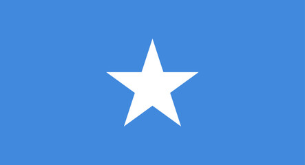 Somalia flag featuring white star on blue background