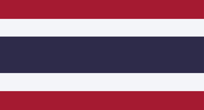 Thailand national flag displaying patriotic colors and stripes