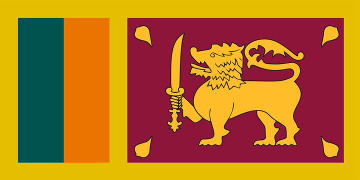 Sri Lanka national flag identifying country and nation symbol
