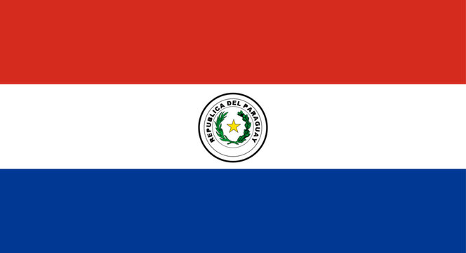 Paraguay national flag displaying colors and emblem