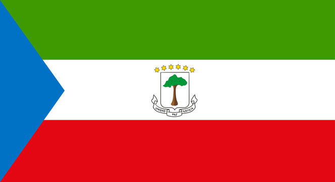 Equatorial Guinea national flag with official emblem