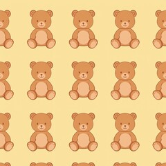 Naklejka premium Adorable teddy bear pattern background for nursery design children products and playful visuals