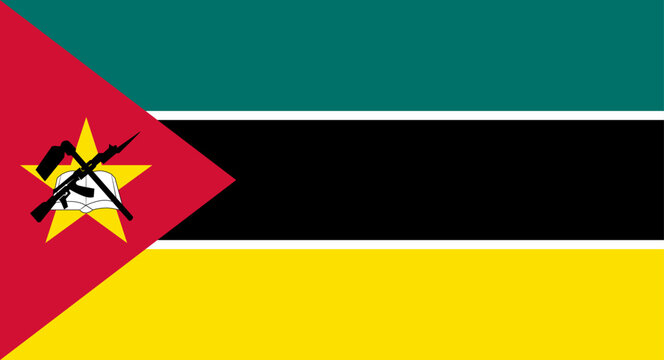 Mozambique national flag representing independence and national unity