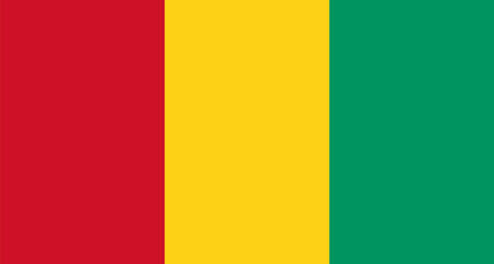 Guinea national flag showing red yellow green stripes