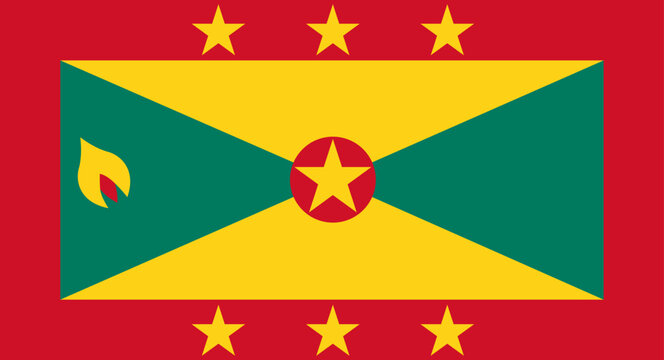 Grenada national flag representing country and independence
