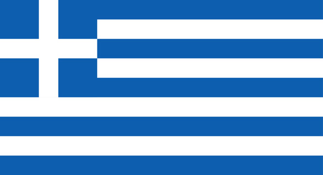 Greece national flag waving showing blue and white stripes