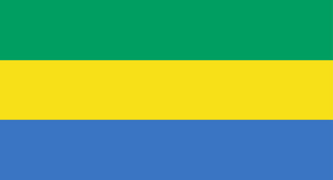 Gabon flag showing national emblem symbol and identity