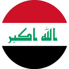 Iraq national flag circular icon representing patriotism