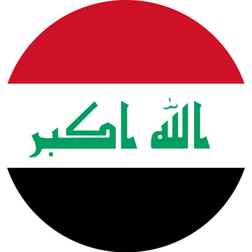 Iraq national flag circular icon representing patriotism