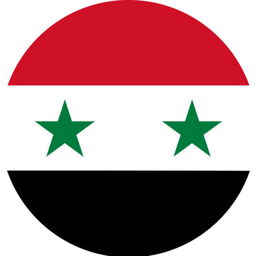 Syria flag national emblem round shape