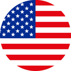United States of America flag design in circular shape
