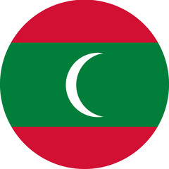 Maldives national flag displaying crescent symbol in circle © WinWin