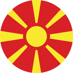North Macedonia national flag forming a perfect circle © WinWin