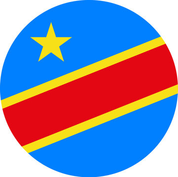 Democratic Republic of the Congo national flag in round shape
