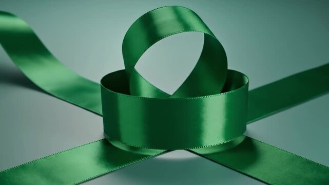 green ribbon bow