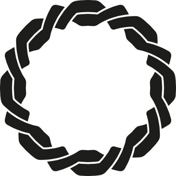 Circular braided pattern forming a decorative frame