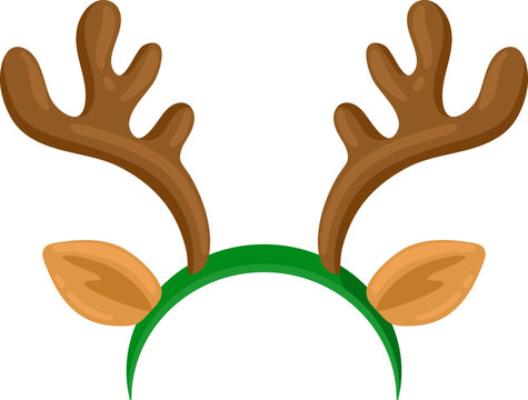 Reindeer antlers and ears headband celebrating Christmas holiday