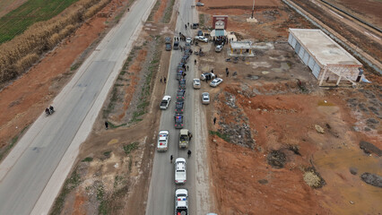 Police Vehicles Deploy Across Streets to Protect Civilians in Northeastern Syria