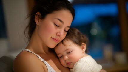 Tired mother alone in the evening after household tasks, quiet space emphasizing emotional fatigue, responsibility, and perseverance. cinematic color correction, natural uneven lighting yet gentle