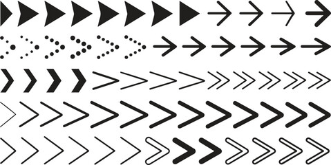 Variety of Black Arrows - Modern Directional Symbols