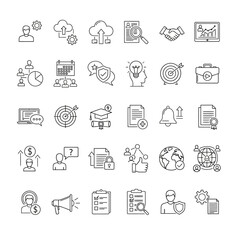 Business icons for marketing strategy.