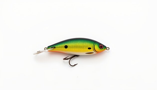 A single fish, which is designed to resemble a real one but is actually a lure. It's placed against a neutral background, allowing it to stand out as the sole focus of the image.