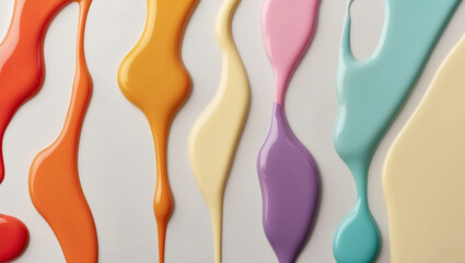 Modern art. Liquid color background. Purple, orange, blue, turquoise, red and pink color  