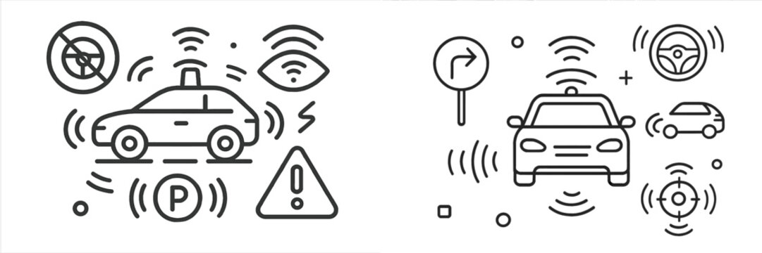 Modern illustration of smart city technology in transportation systems