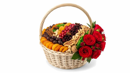 Elegant Celebration Hamper with Assorted Dry Fruits and Rose Decor