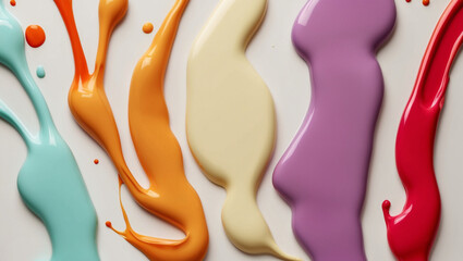 Liquid color background. Purple, orange, blue, red and pink color  