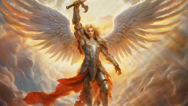 Archangel Michael leads the heavenly armies