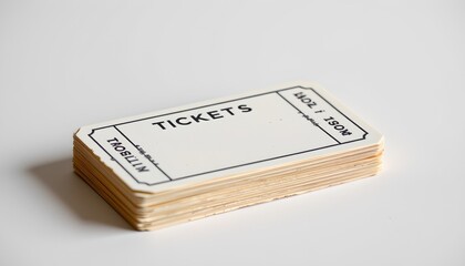 A collection of tickets spread across a white surface