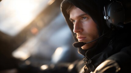 A high tech aviation environment highlights experts monitoring performance indicators of a jet propulsion engine, ensuring reliability and long term operational readiness. cinematic color