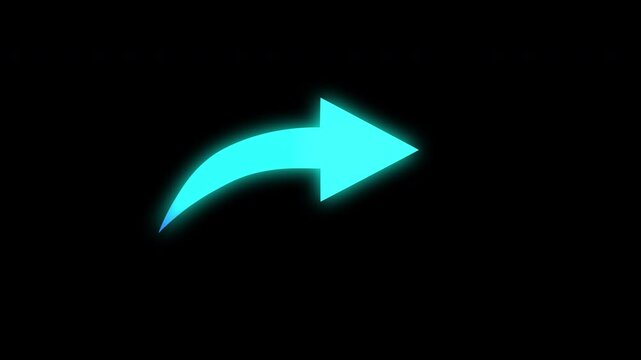 Moving Directional Arrow Sign Animation, Swipe Indicator Loop, Transparent Background, 4K