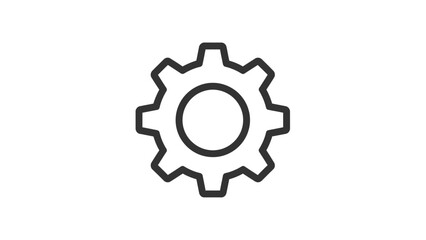 Fototapeta premium Simple black gear icon representing mechanical settings and engineering concepts.