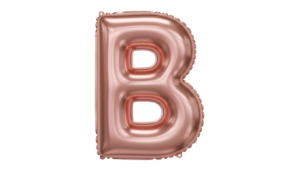 Large Rose Gold Balloon Letter B on Black Background