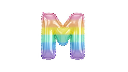 Naklejka premium Rainbow Letter M Balloon Decoration