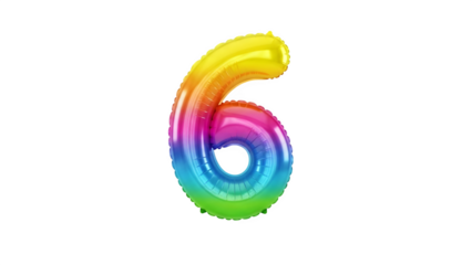 Vibrant Rainbow Inflatable Number 6 Decoration