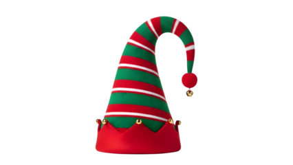 Vibrant Elf Christmas Hat with Jingle Bells and Pom-Pom, Holiday Cheer Decoration