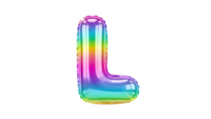Vibrant Rainbow Inflatable Letter L Decoration