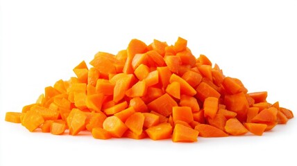 Freshly cut carrots on white background. AI generated