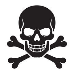 Classic skull and crossbones warning symbol